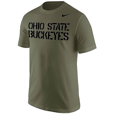 Men's Nike Olive Ohio State Buckeyes Stencil Wordmark T-Shirt