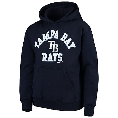 Youth Stitches Navy Tampa Bay Rays Fleece Pullover Hoodie