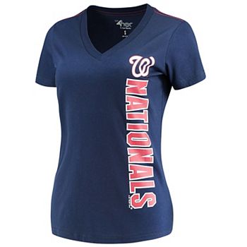 Red G-III 4her by Carl Banks Washington Nationals Womens Game Day V-Neck T-Shirt 