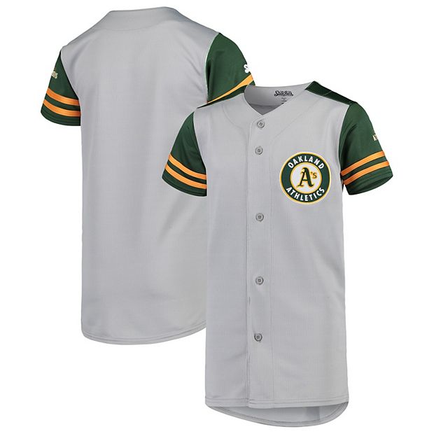 Youth Stitches Gray/Green Oakland Athletics Team Jersey
