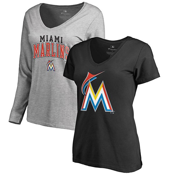 Miami Marlins Fanatics Branded Two-Pack Combo T-Shirt Set - Black/White