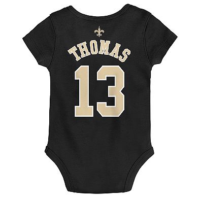 Infant Michael Thomas Black New Orleans Saints Mainliner Name & Number Bodysuit