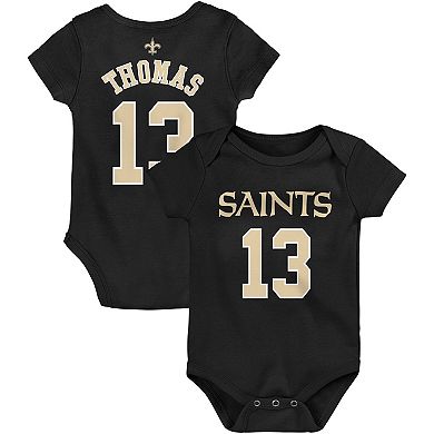Infant Michael Thomas Black New Orleans Saints Mainliner Name & Number Bodysuit