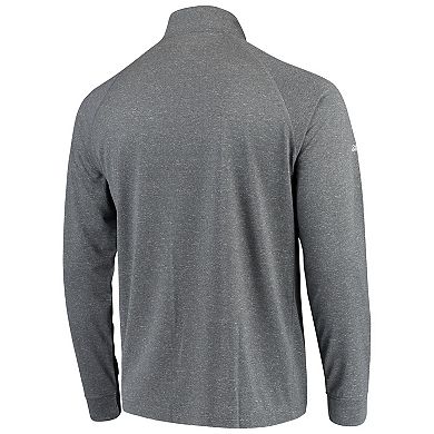 Men's Stitches Heathered Charcoal Pittsburgh Pirates Team Raglan Quarter-Zip Pullover Jacket