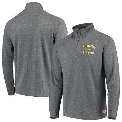 Men's Stitches Heathered Charcoal Pittsburgh Pirates Team Raglan Quarter-Zip Pullover Jacket