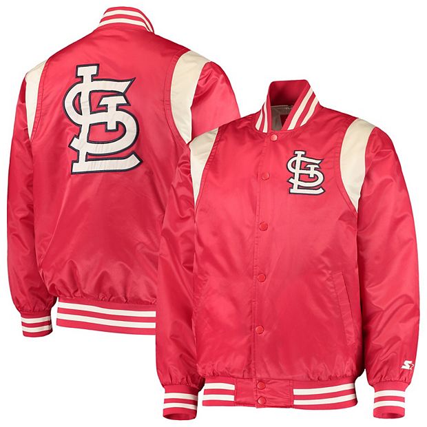 Men's Starter Red/Cream St. Louis Cardinals Vintage Varsity Satin Full-Snap  Jacket