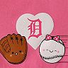 Girls Infant Pink Detroit Tigers I Glove You T-Shirt