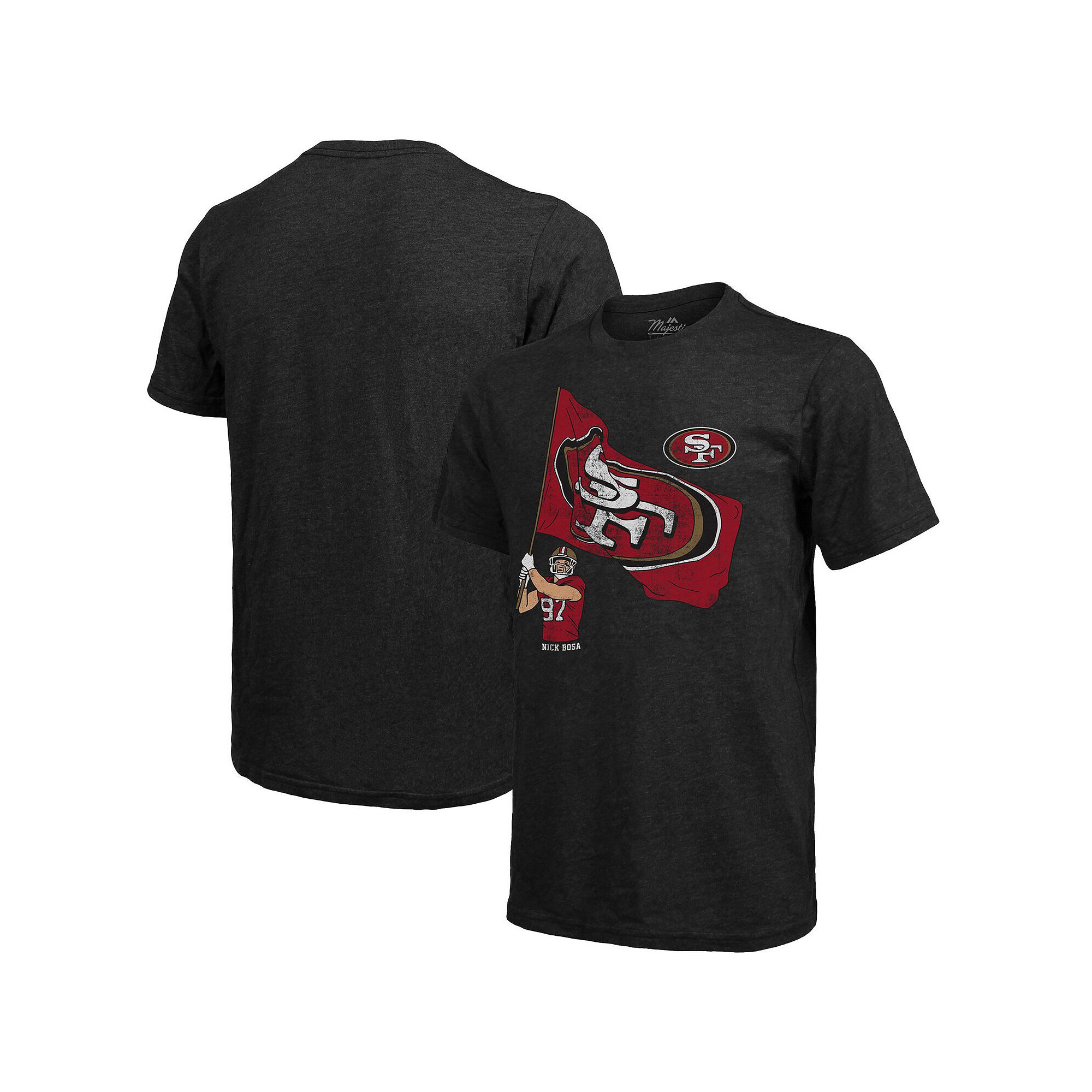 Mens Fanatics Branded Nick Bosa Black San Francisco 49ers Tri-Blend Player