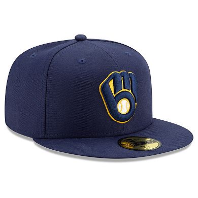 Men's New Era Navy Milwaukee Brewers Home Authentic Collection On-Field 59FIFTY Fitted Hat