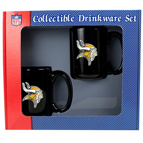 Minnesota Vikings 2 Piece 17oz Ceramic Coffee Mug Set with Gift Box