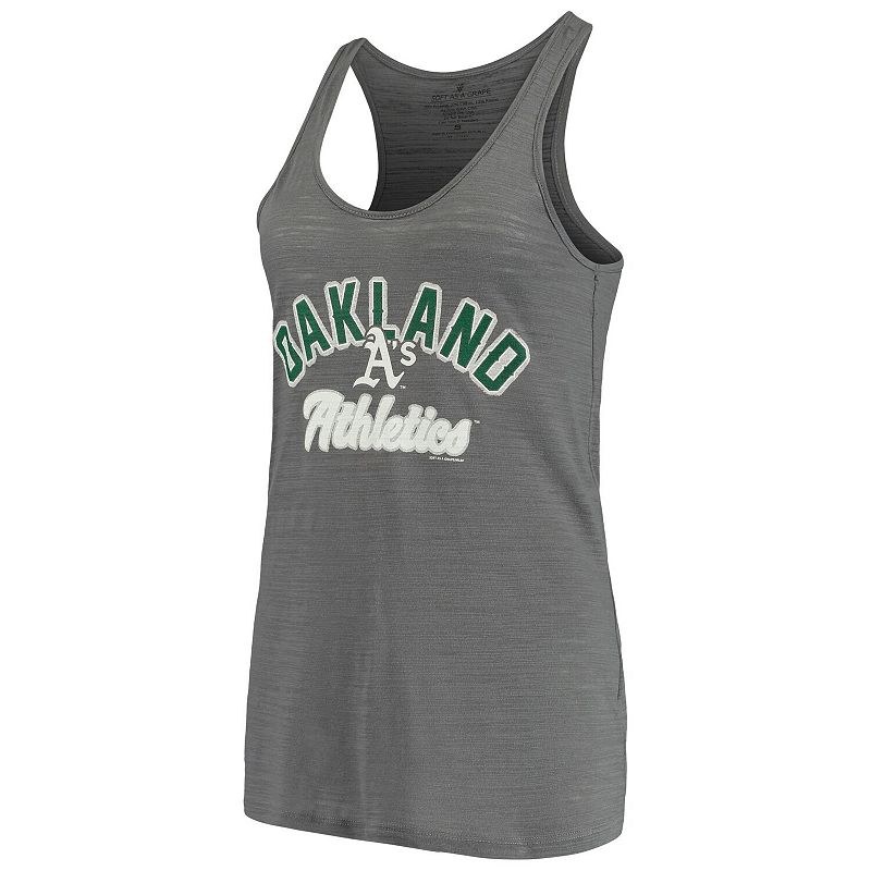 Womens Soft as a Grape Charcoal Oakland Athletics Multi-Count Tank Top, Si