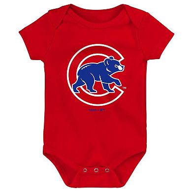 Infant Royal/Red/Gray Chicago Cubs Born To Win 3-Pack Bodysuit Set