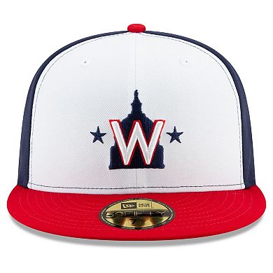 Men's New Era White Washington Nationals Alternate 2 2020 Authentic Collection On-Field 59FIFTY Fitted Hat