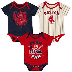 Infant White Boston Red Sox Pinstripe Power Hitter Romper