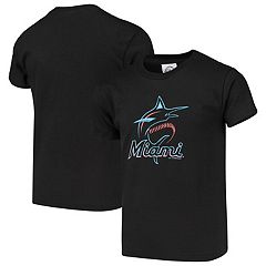 47 Brand Miami Marlins MLB White Distressed logo T-Shirt Tee Men's