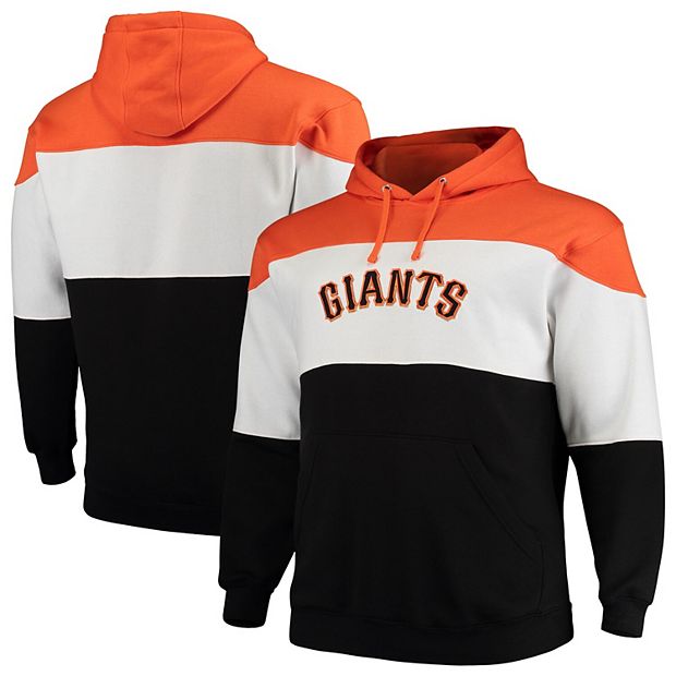 Men's Majestic Orange/Black San Francisco Giants Big & Tall Color Blocked  Pullover Hoodie