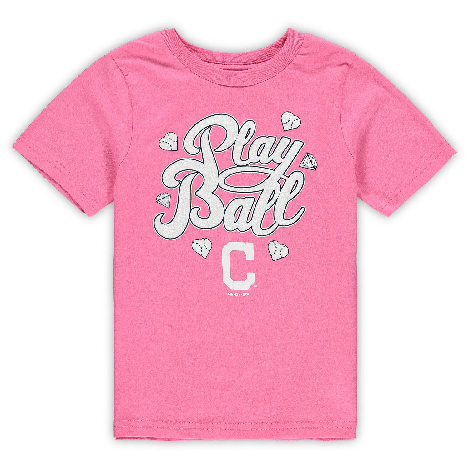 Pink Cleveland Indians Ball Girl T-Shirt