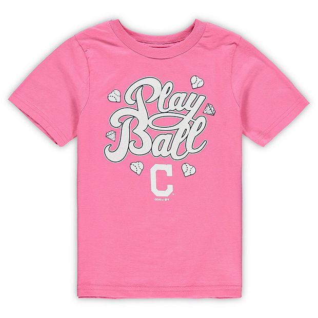 Preschool Pink Cleveland Indians Ball Girl T-Shirt