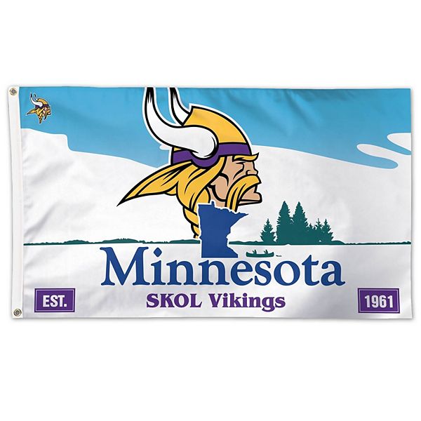 WinCraft Minnesota Vikings Minnesota State License Plate One-Sided 3' x 5'  Flag
