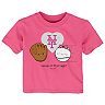 Girls Infant Pink New York Mets I Glove You T-Shirt