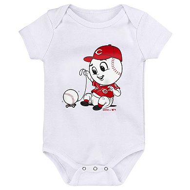 Infant Red/White/Gray Cincinnati Reds Born To Win 3-Pack Bodysuit Set