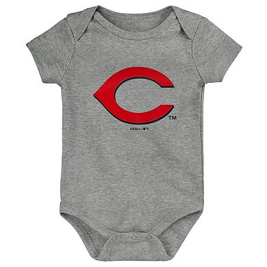 Infant Red/White/Gray Cincinnati Reds Born To Win 3-Pack Bodysuit Set