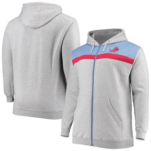 St. Louis Cardinals Hoodie Women Gray Majestic Full Zip Graphic