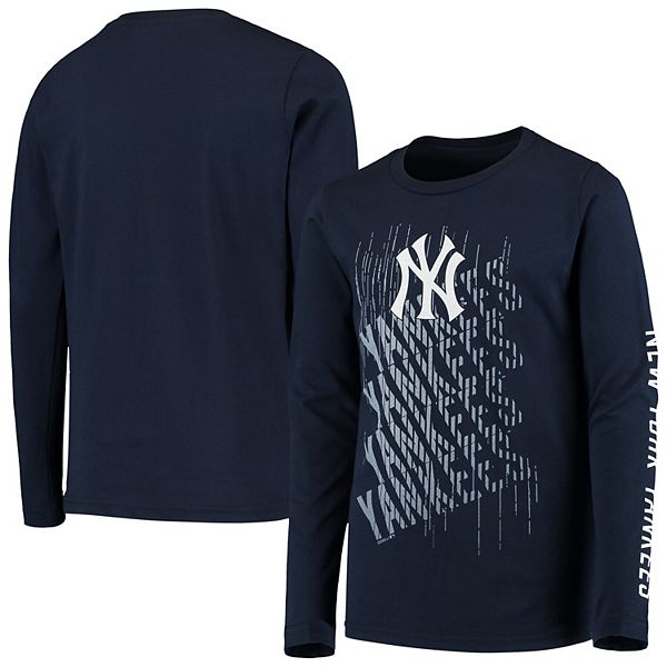 Youth New York Yankees Navy Holiday Long Sleeve T-Shirt & Pants Pajama Set