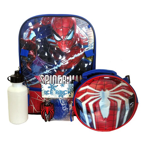 Official Marvel Spiderman Kids 2 Piece Thermal Lunch Bag and Bottle School Set 
