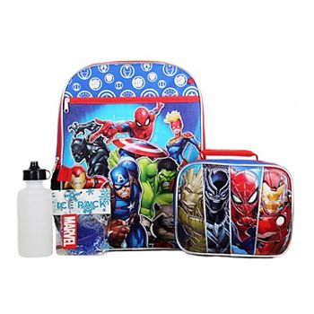 Boys Marvel Avengers Backpack Iron Man Captain America School Lunch Book Bag 