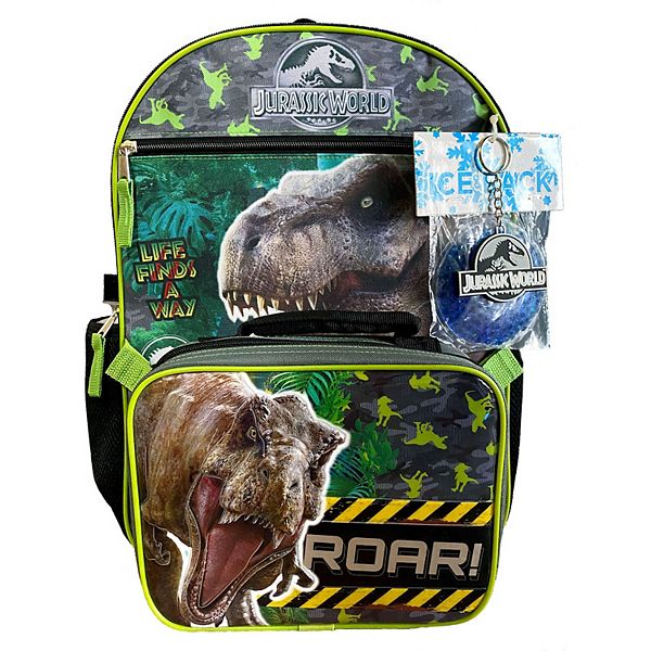 Kids Jurassic Park Dinosaur 5-Piece Backpack Set, Multicolor