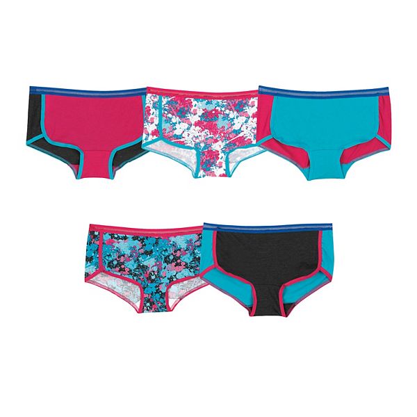 Girls 416 Hanes® 5Pack Active Stretch Gym Shorts Underwear