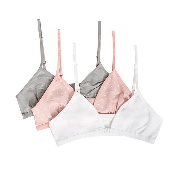 Girls 4-14 Fruit of the Loom® 3-Pack Cotton Bralettes