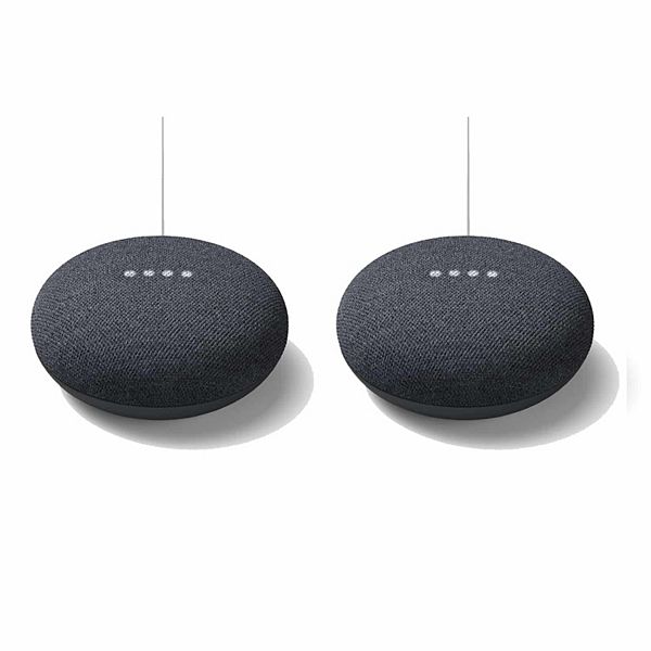 Google Nest Mini Charcoal Smart Speaker 2-Pack