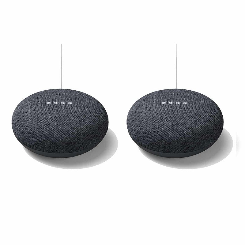 Google Nest Mini Charcoal Smart Speaker 2-Pack, Multicolor