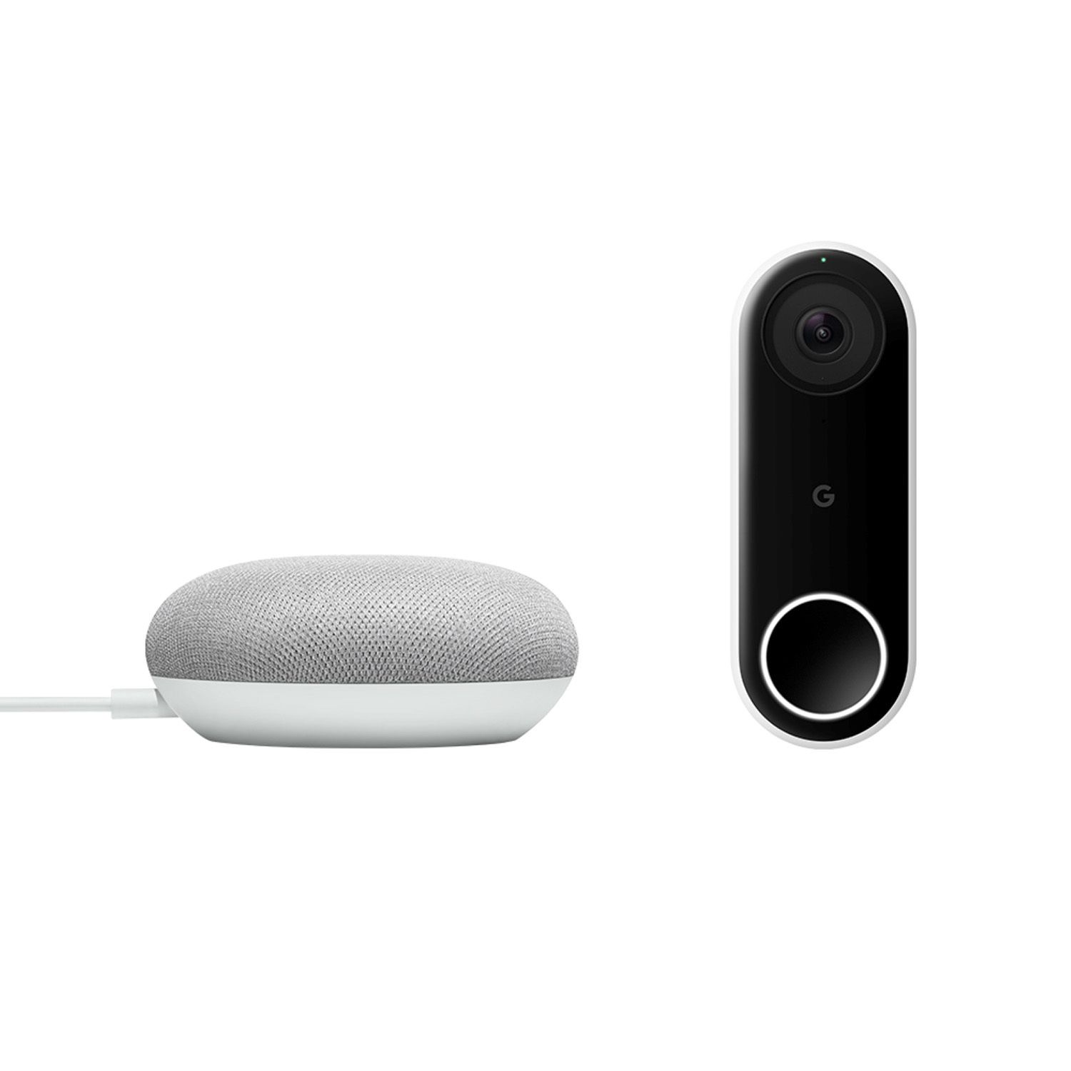 nest hello video doorbell with google home mini