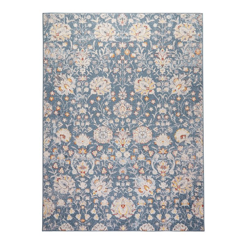 Home Dynamix Venice Flore Area Rug, Blue, 6.5X9.5 Ft