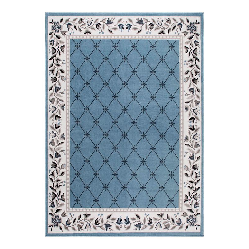 Home Dynamix Premium Aydin Traditional Diamond Floral Area Rug  Blue/Ivory  21 x35