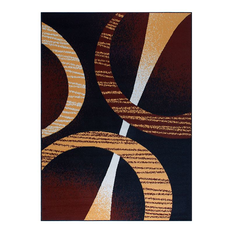 Home Dynamix Premium Indus Area Rug, Black, 5X7.5 Ft