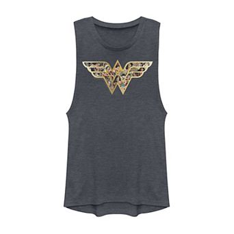 Juniors' DC Comics Wonder Woman Symbol Fill Muscle Tank Top