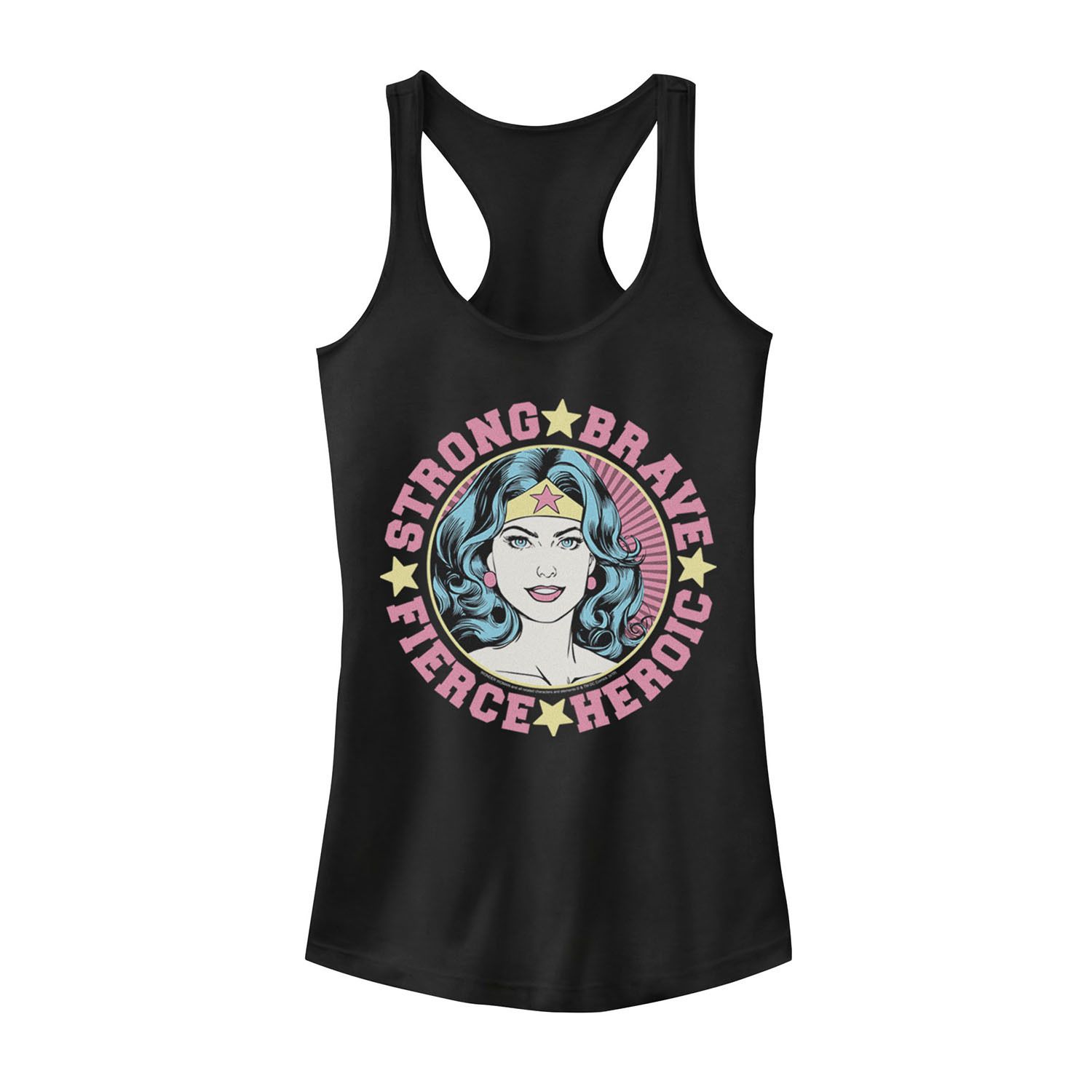 Image for Licensed Character Juniors' DC Comics Wonder Woman "Strong Brave Fierce Heroic" Tank Top at Kohl's.