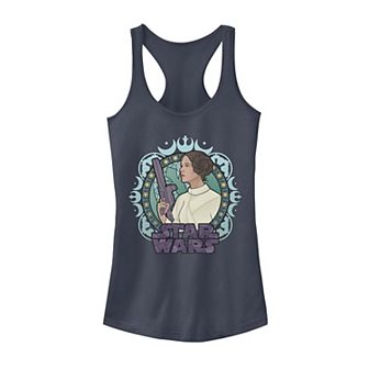 Juniors' Star Wars Princess Leia Stained Glass Profile Tank Top