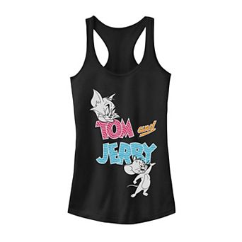 Juniors' Tom And Jerry Cat And Mouse Logo Tank Top