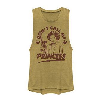 Juniors' Star Wars Leia Don't Call Me Princess Muscle Tank Top