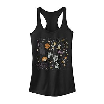 Juniors' Star Wars Cartoon Characters Collage Tank Top
