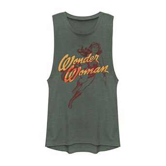 Juniors' DC Comics Wonder Woman Outline Graphic Muscle Tank Top