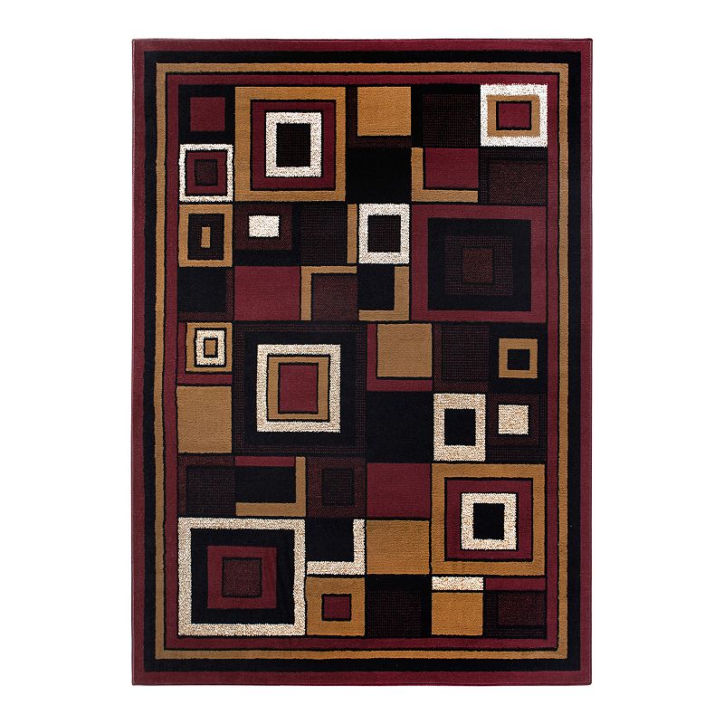 Home Dynamix Premium Nikola Area Rug, Red, 5X7.5 Ft