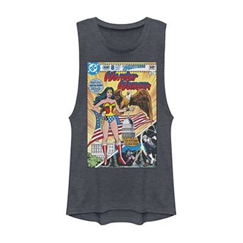 Juniors' DC Comics Wonder Woman Vintage Comic Cover Muscle Tank Top