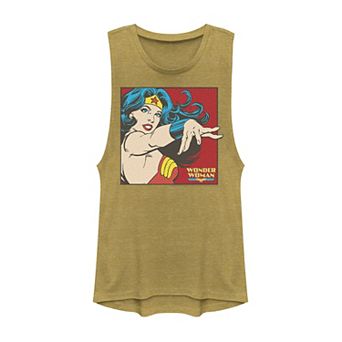 Juniors' DC Comics Wonder Woman Pop Art Portrait Muscle Tank Top