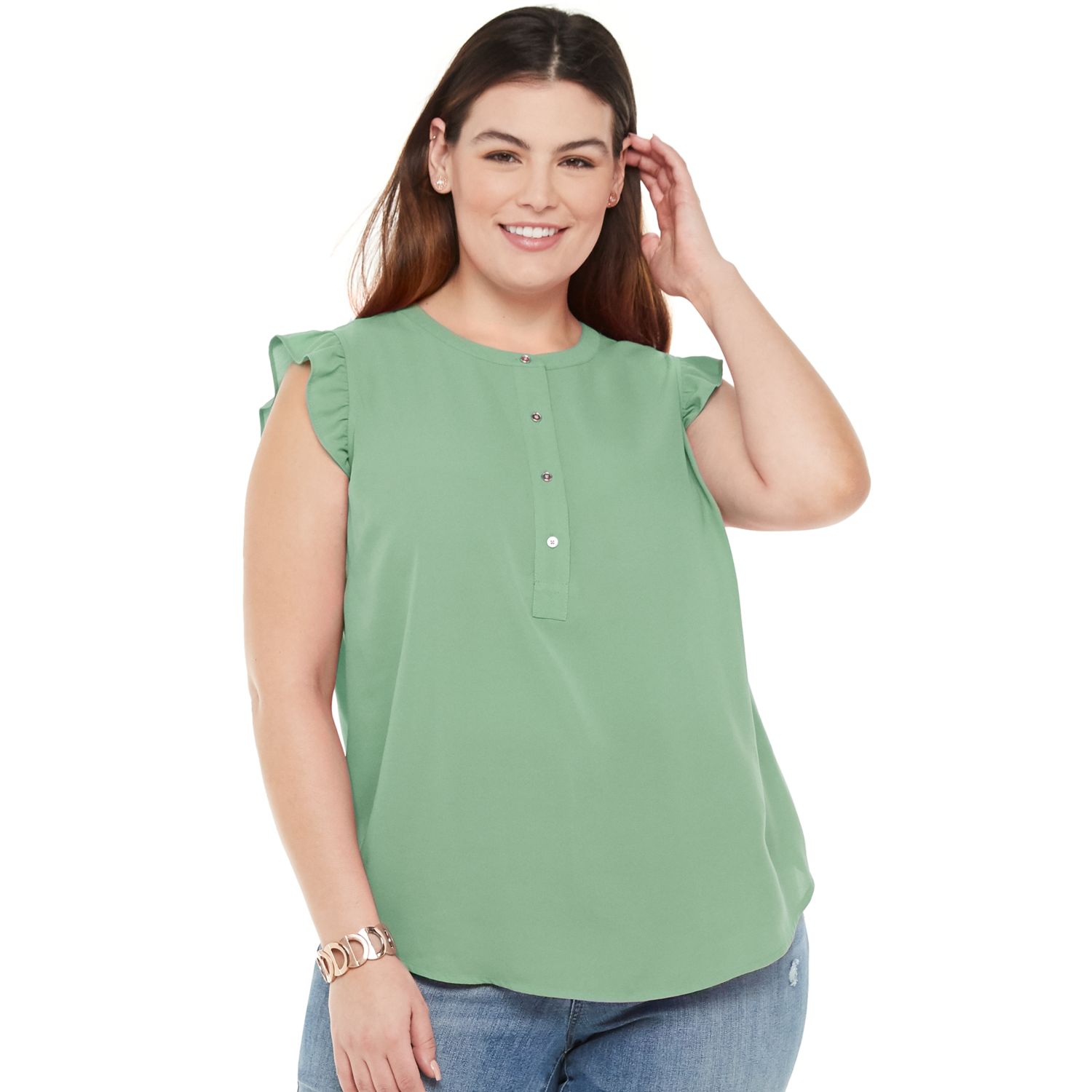 flutter sleeve plus size top